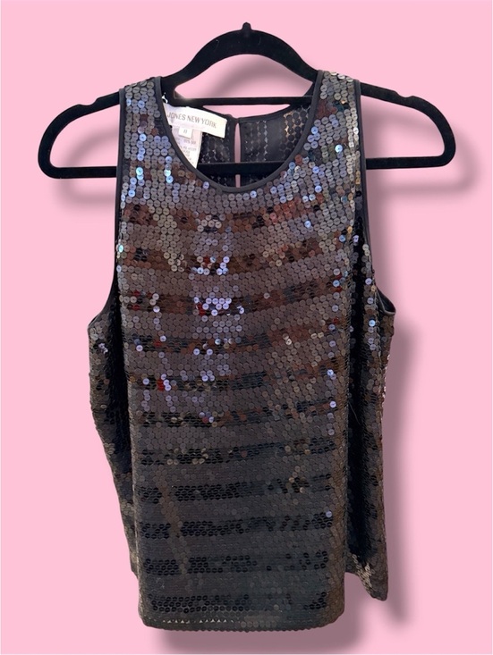 Jones New York Tops - Jones New York Black Sequin Sleeveless Party Top 100% Silk